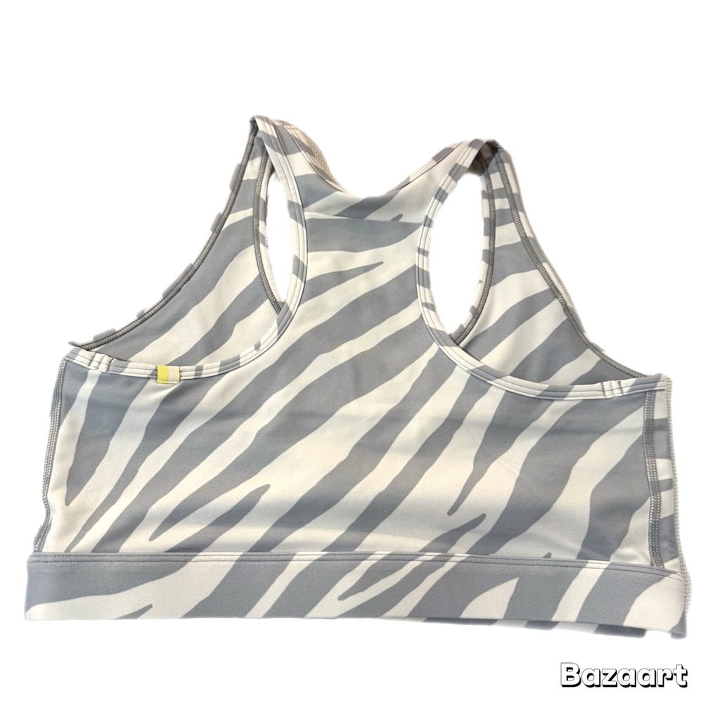 Summersalt Racerback Sports Bra Workout Top White Grey Zebra Desinger Chic M - Picture 4 of 5
